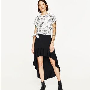 Zara Tops - Zara Cactus Mountain Tide Printed Cuffed Tied Top Zara Tops - Zara Cactus Mountain Tide Printed Cuffed Tied Top